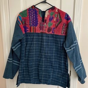 Women’s Vintage Southwestern Denim Pullover Embroidered Large Shirt